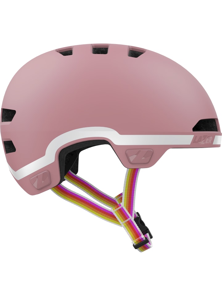 

Lazer Детский велосипедный шлем Maze Jr KinetiCore GoFluo Edition розового цвета