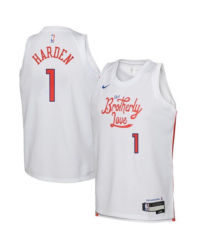 

Джерси Big Boys James Harden White Philadelphia 76ers 2022/23 Swingman - City Edition Nike, белый