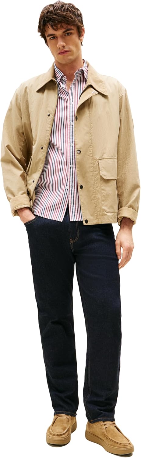 Джинсы Tommy Hilfiger Straight Fit Stretch для мужчин, насыщенный темно-синий — фото 3