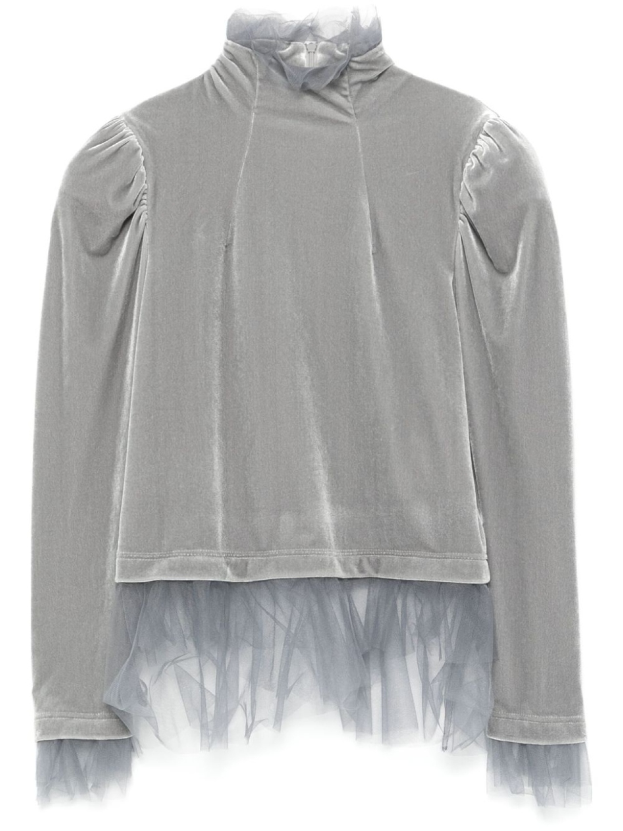 

Noir Kei Ninomiya бархатный топ из коллаборации с Comme Des Garcons, серый