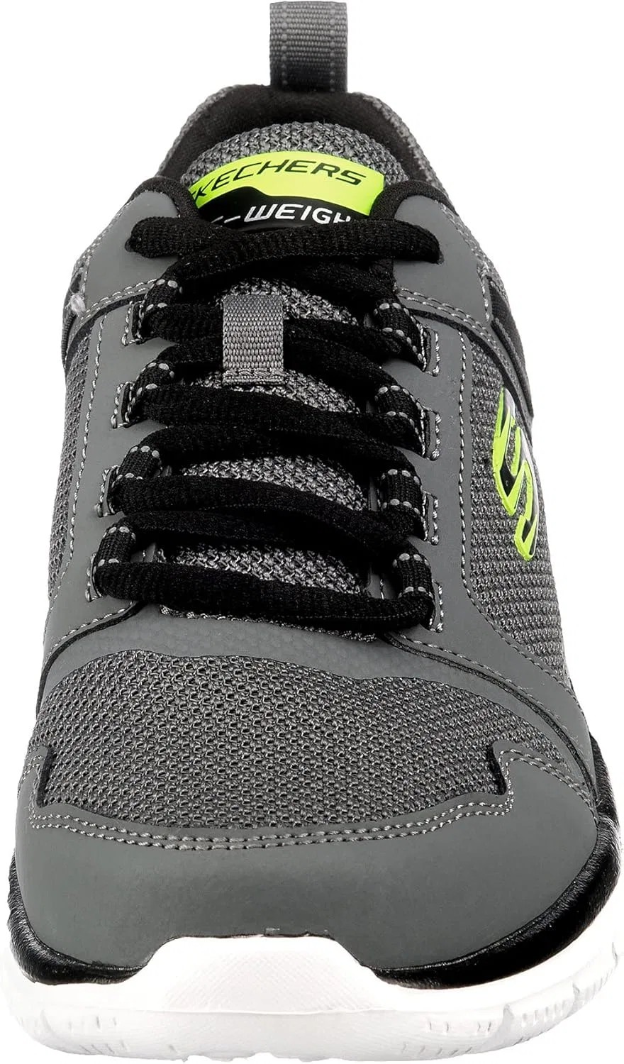 Мужские кроссовки Skechers Burns 52635-bbk, Charcoal Leather Mesh Black Synthetic Trim — фото 3