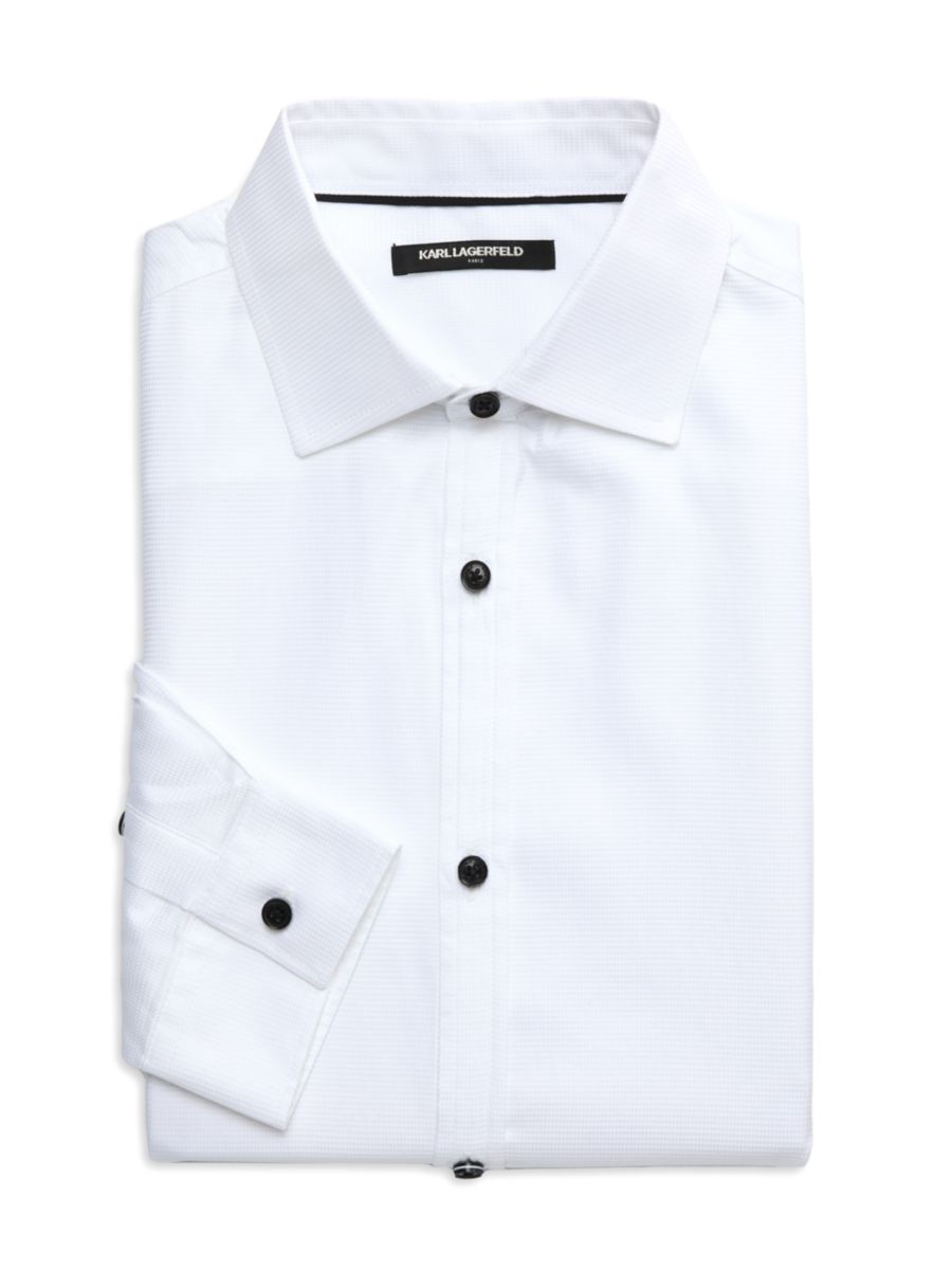 

Рубашка жаккардового кроя Modern Fit Karl Lagerfeld Paris, белый