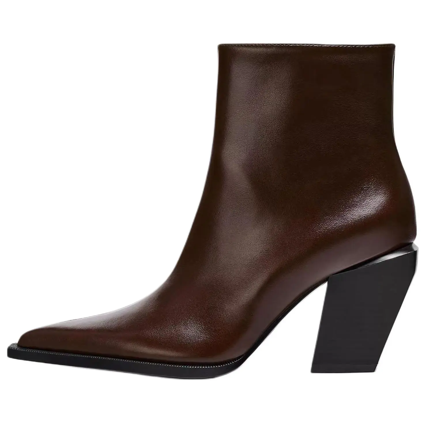 ZARA Ботильоны женские новогодние 9 см, темно-красного цвета