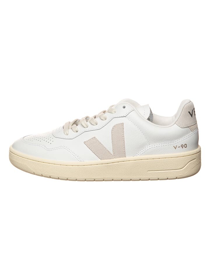 

Кроссовки на шнуровке Veja Leder-Sneakers V 90, цвет Weiß/Beige