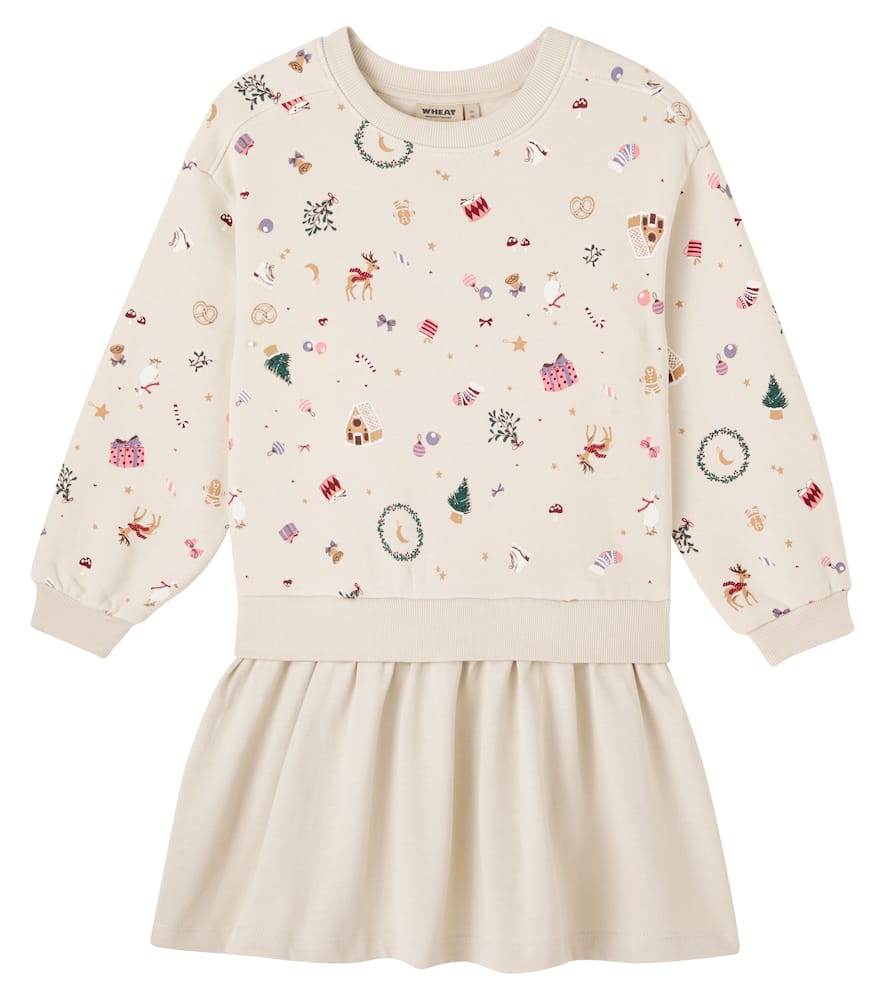 

Платье Maggie из хлопкового джерси с многослойным принтом Wheat, Offwhite Holiday