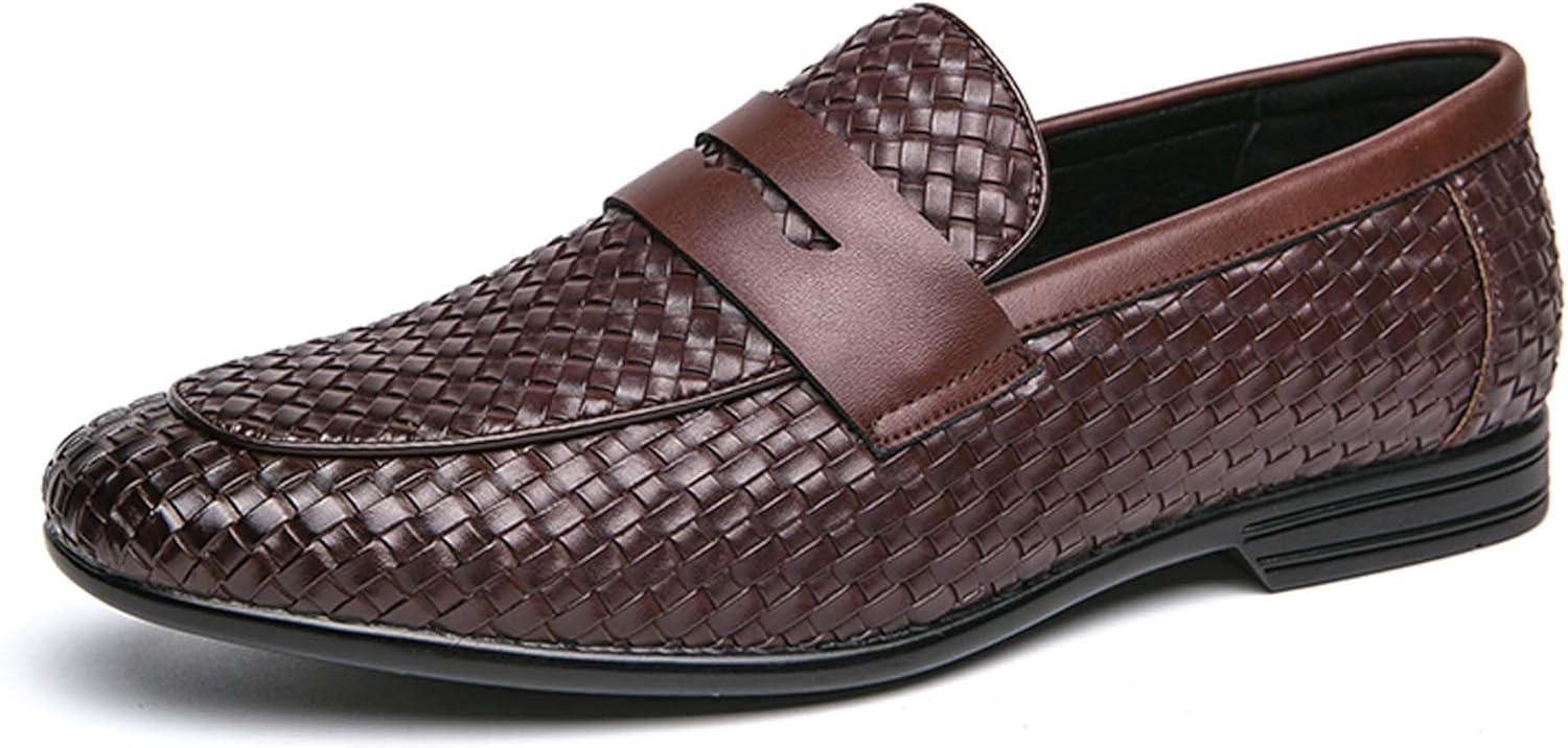 

Мужские лоферы, модные повседневные и деловые туфли, дышащие, с нескользящей подошвой, для прогулок, вождения и работы Generic, коричневый