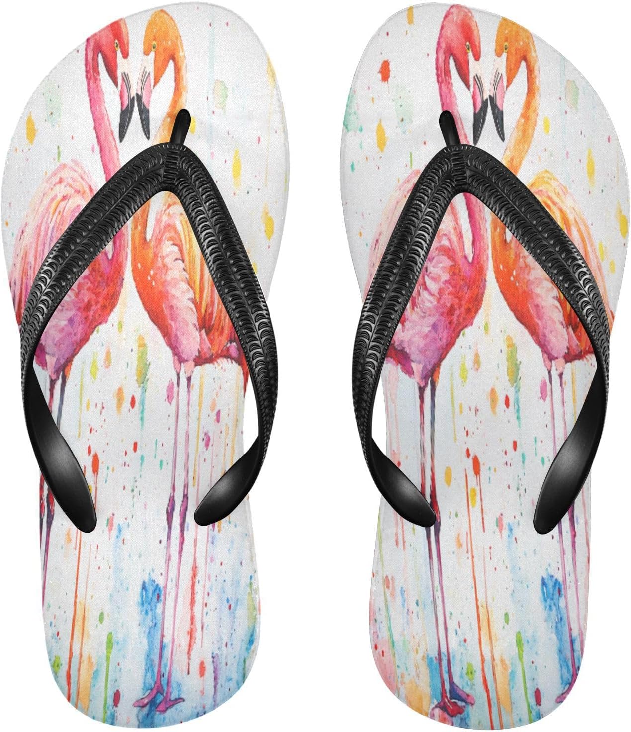 

Вьетнамки с белыми фламинго, пляжный душ, резиновые сандалии, противоскользящие летние шлепанцы для мужчин и женщин Sinestour