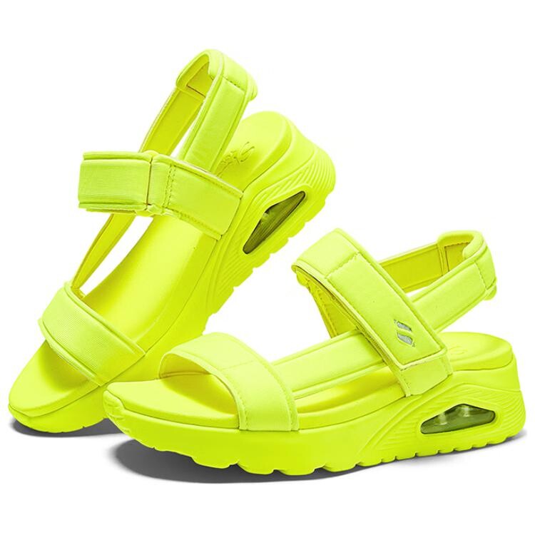 Пляжные сандалии женские флуоресцентно-желтые Skechers — фото 3