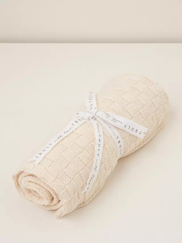 

Детское одеяло Truly Baby Basket Stitch Knitted, Oat, One Size, цвет oat