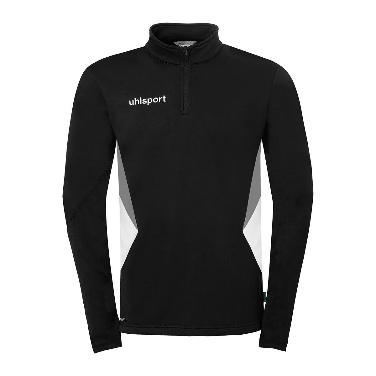 Футболка с 1/4 замком Uhlsport, черный/белый/серый
