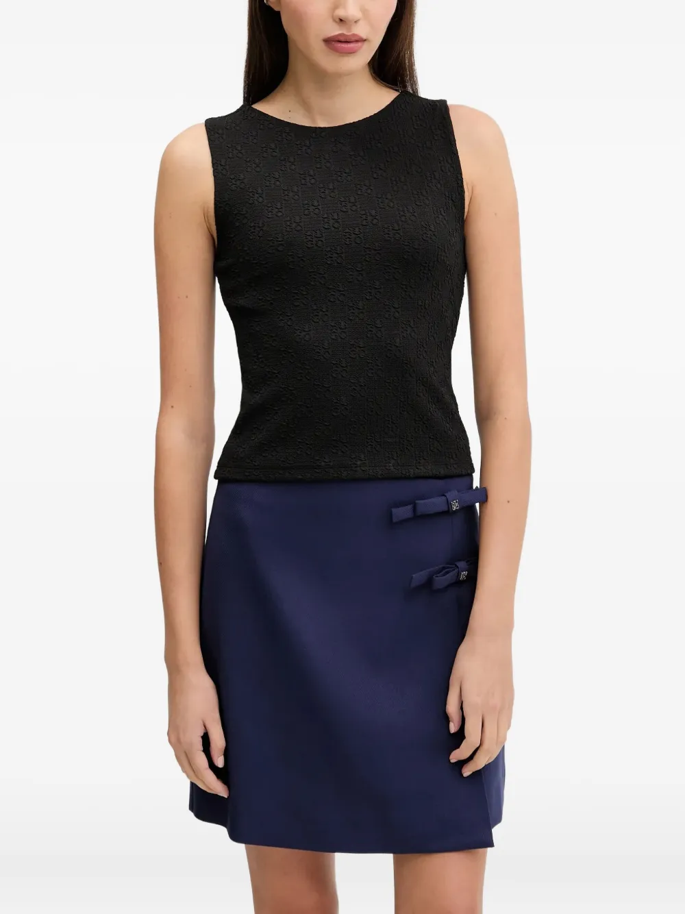 

Жаккардовый топ с монограммой HUGO, черный