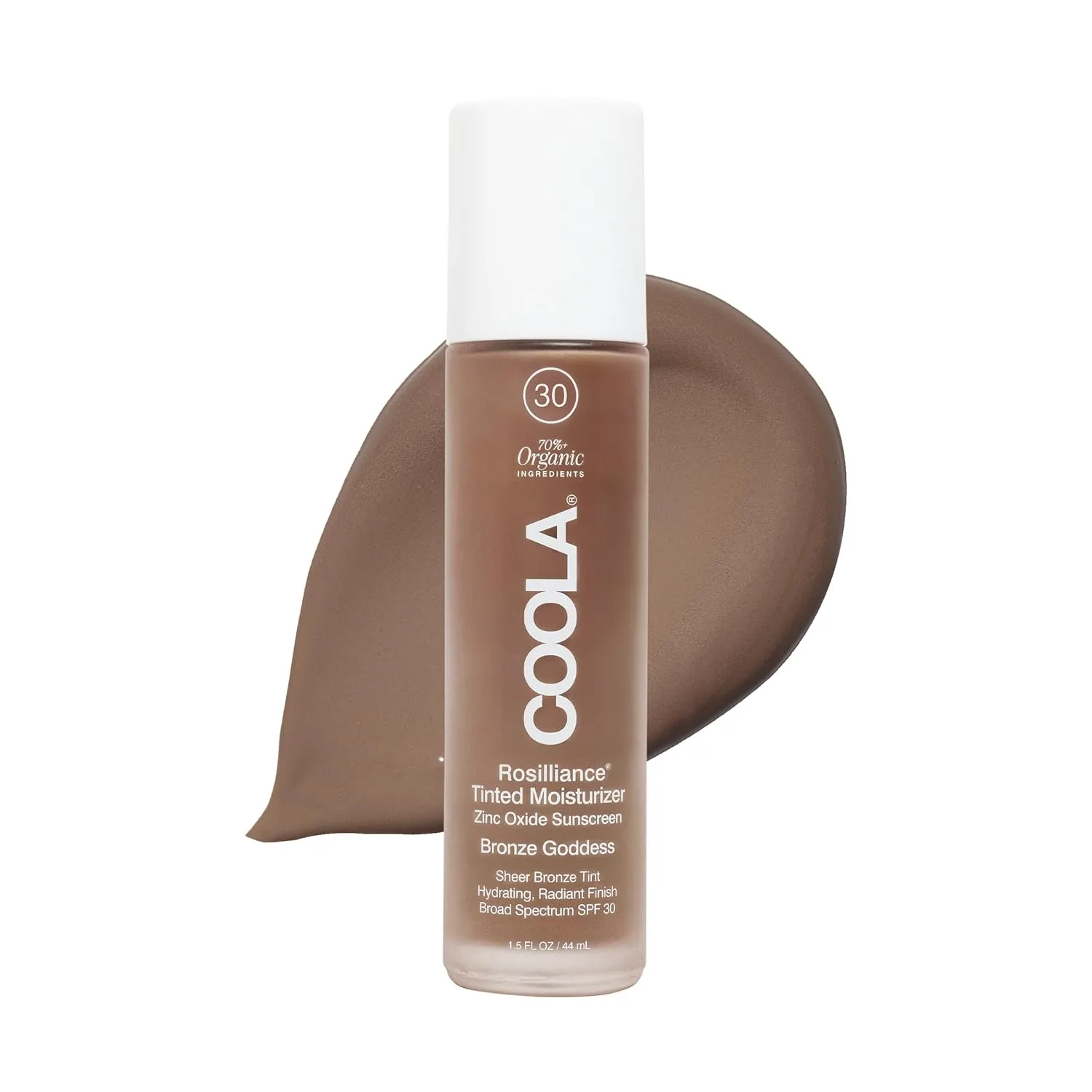 Увлажняющий тонирующий крем COOLA Organic Rosilliance с SPF 30, протестировано дерматологами, 1,5 жидких унции., Fresh Rose, Golden Hour and Bronze Goddess
