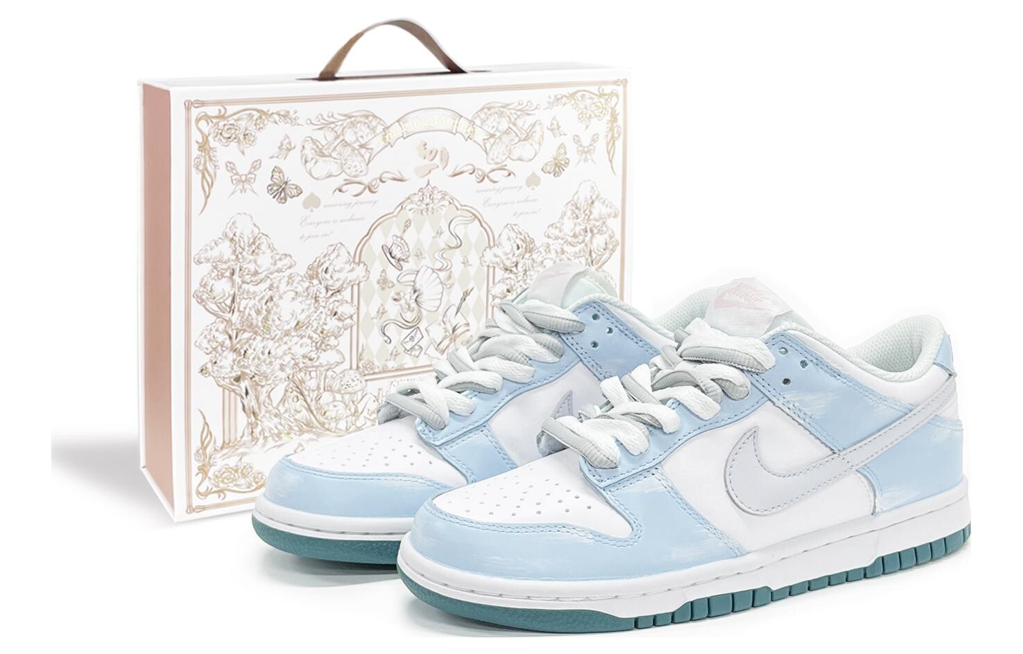 

Кроссовки Nike Dunk Skateboard Shoes Women's Low-Top Blue White