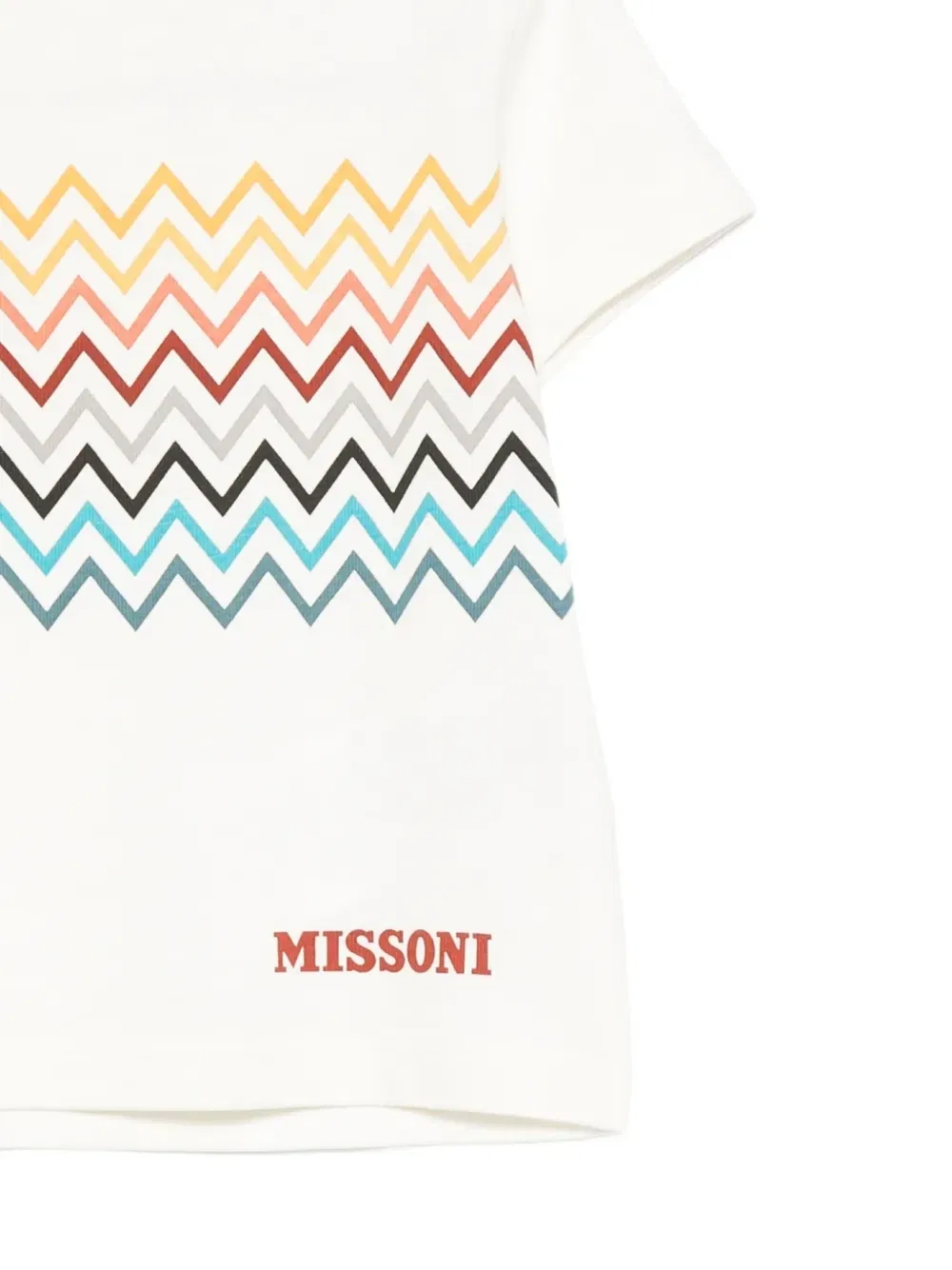 Хлопковая футболка с зигзагообразным принтом Missoni Kids, белый — фото 3