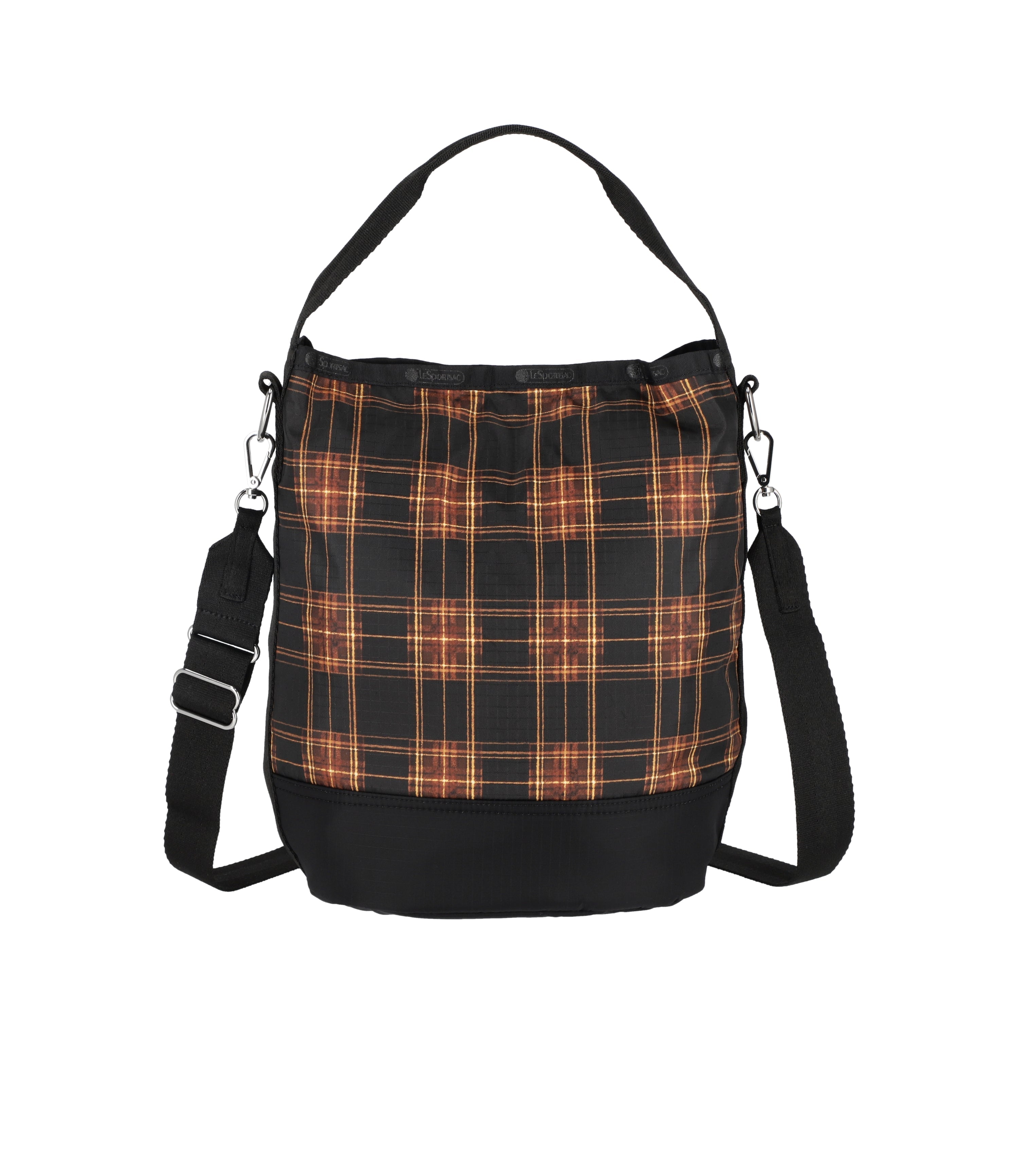 

Сумка-ведро-трансформер LeSportsac, цвет cozy tartan black, Черный, Сумка-ведро-трансформер LeSportsac, цвет cozy tartan black