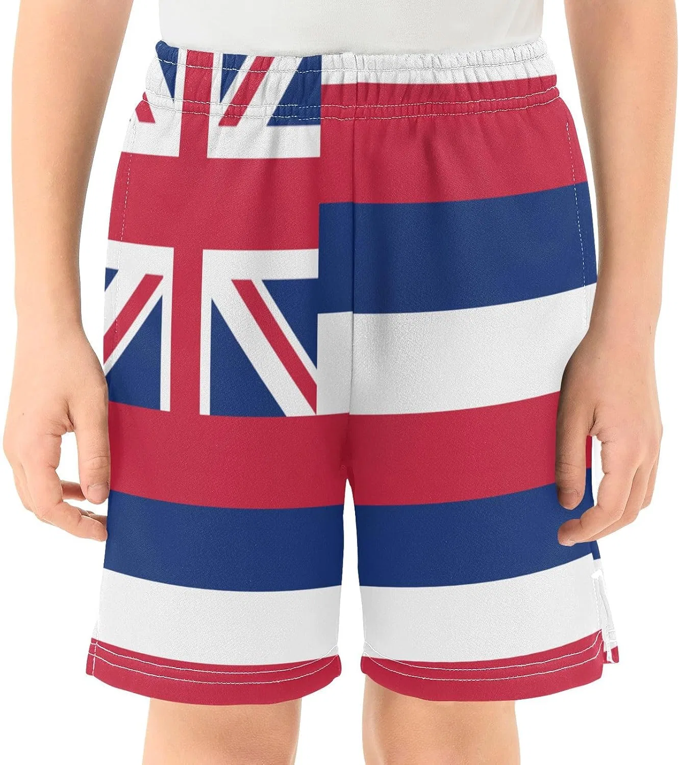 Шорты спортивные для мальчиков GuoChe, легкие, с карманами, цвет Hawaii State Flag, размер XS — фото 2