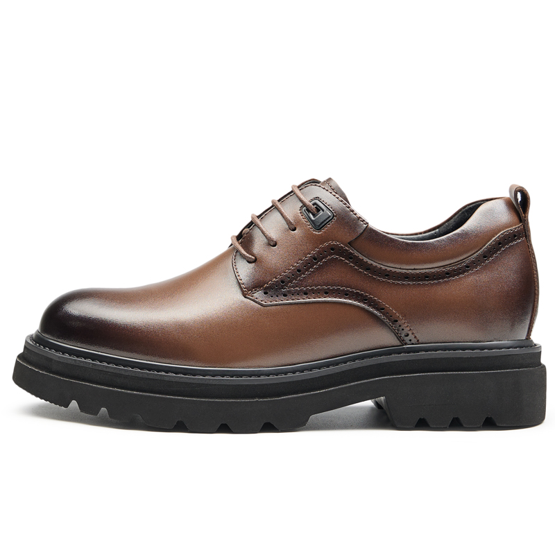 

Деловые повседневные туфли из натуральной кожи для мужчин GOG, Brown Height Increasing: 8cm-0933837-1ZAP