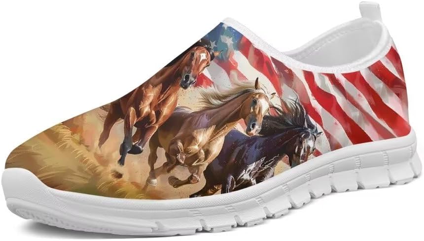 

Женские кроссовки Forchrinse Green Hummingbird Peony с легкой подошвой, без шнурков, для прогулок, унисекс, модные кеды из легкого канваса, нескользящие, для мужчин, American Flag Horse