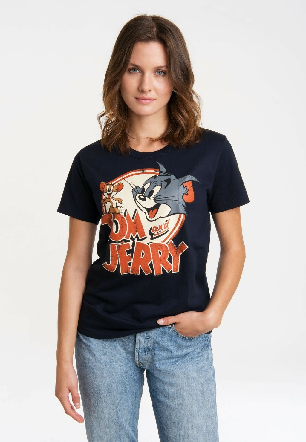 

Футболка с принтом TOM & JERRY LOGOSHIRT, темно-синий