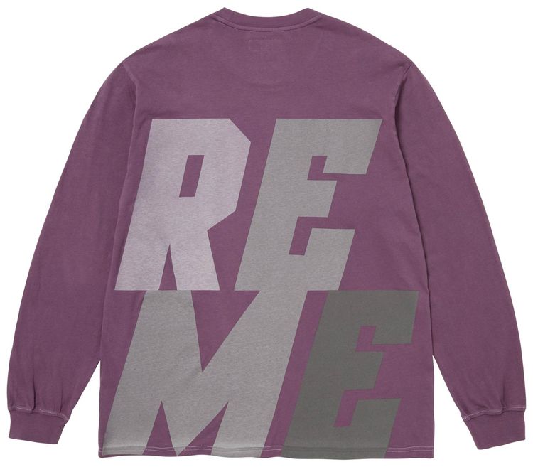 Светоотражающая футболка с длинными рукавами Supreme, фиолетовая — фото 2