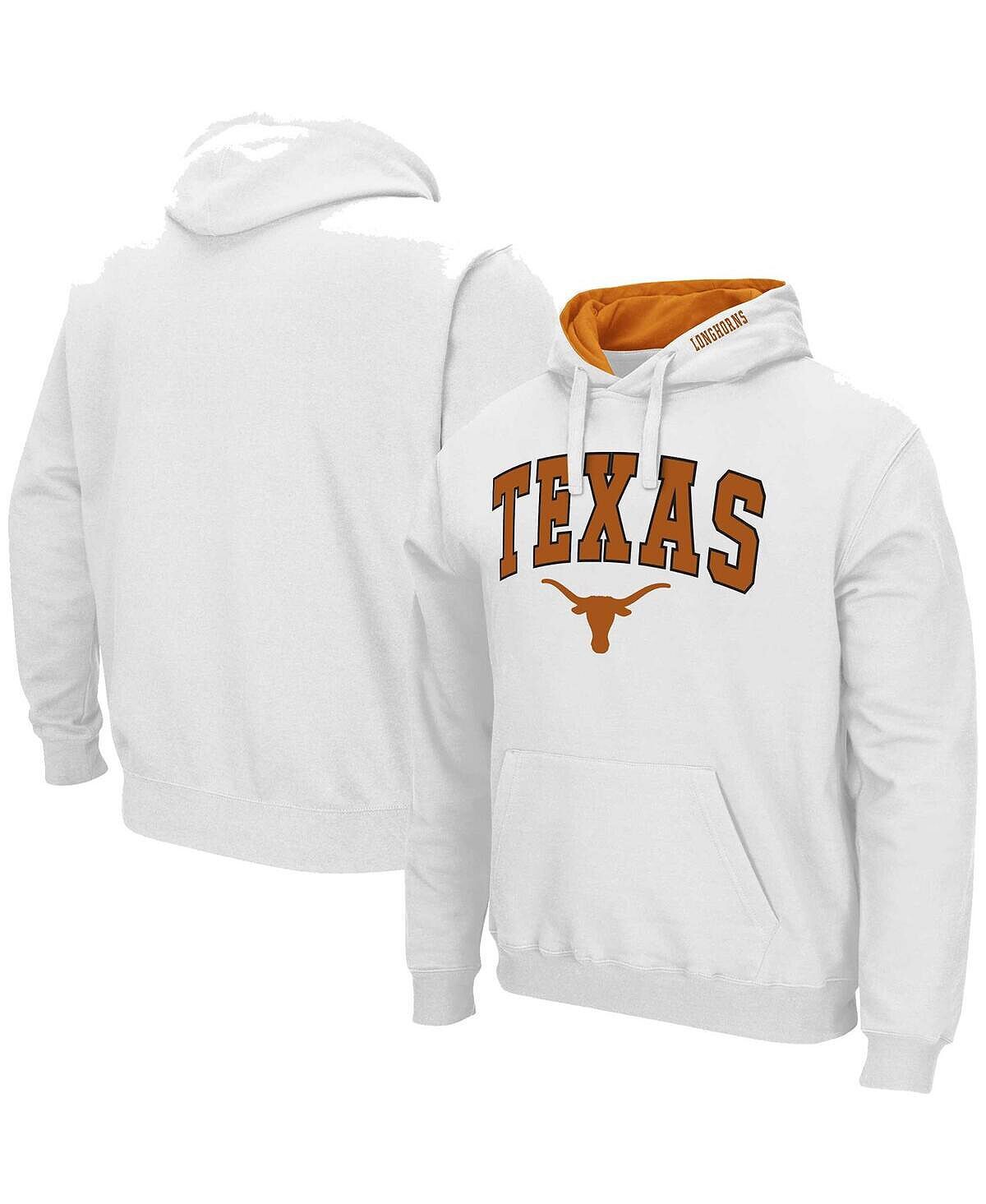 

Мужской белый пуловер с капюшоном Texas Longhorns Arch & Team Logo 3.0 Colosseum
