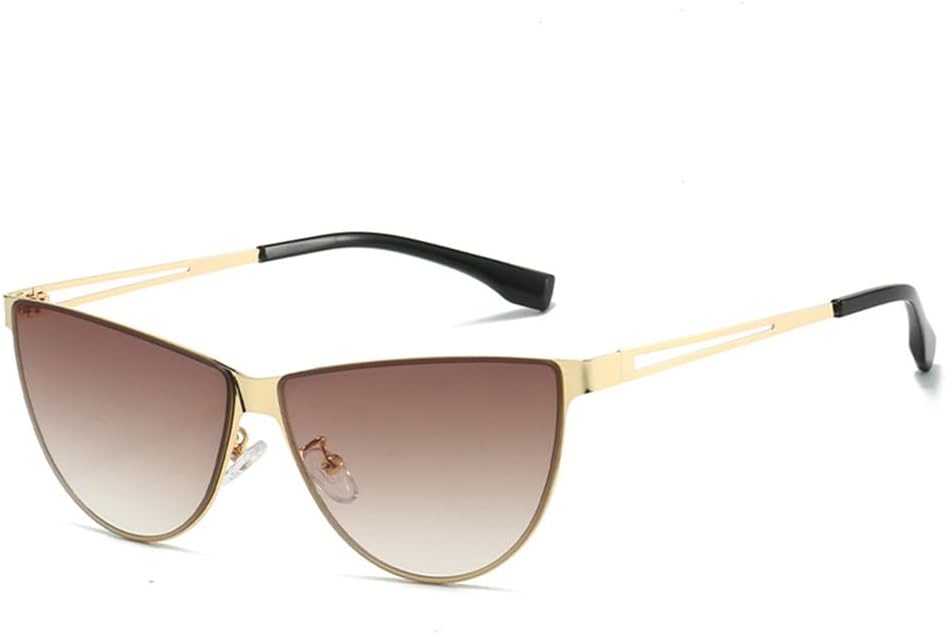 

Солнцезащитные очки UV400 с металлической оправой «кошачий глаз» и градиентным переходом цвета, подходят для женщин и мужчин, для бега и занятий спортом на открытом воздухе UYPTK, Tea