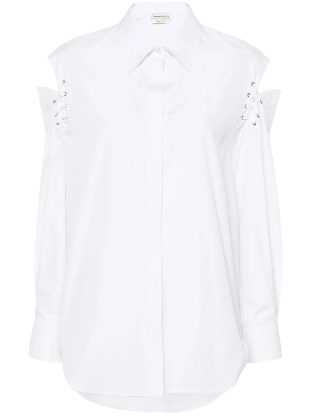 

Рубашка с вырезом Alexander McQueen, белый