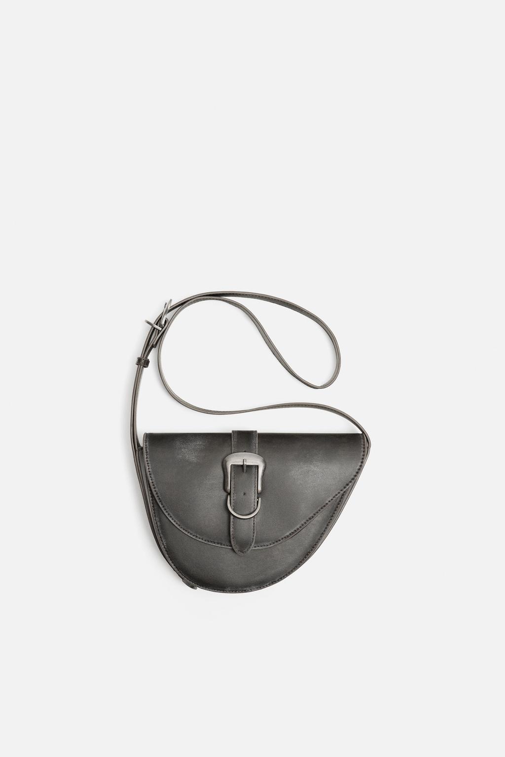 

Сумка через плечо с пряжками ZARA, черный