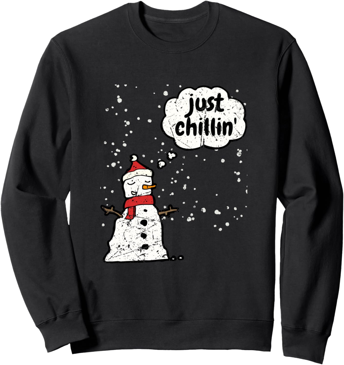 

Забавная рождественская толстовка с рисунком снеговика Просто отдыхаю Christmas Gift Designs, черный