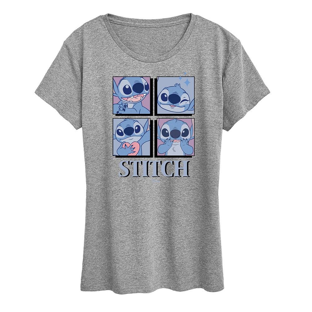 

Женская футболка с рисунком в сетку Disney's Lilo & Stitch, цвет Heather Gray