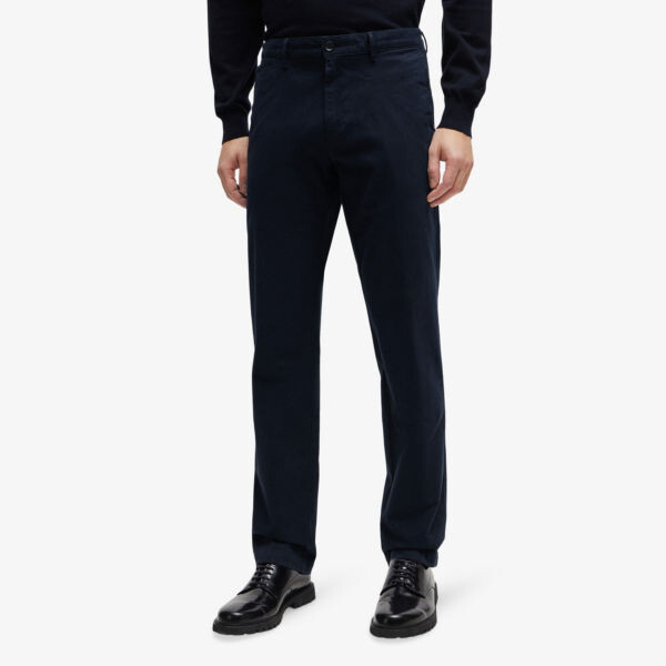 Брюки-Чиносы Slim-Fit прямого кроя из эластичного хлопка Boss, синий — фото 3