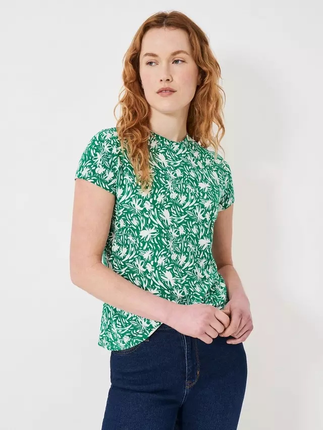 

Футболка Crew Clothing Floral Print, цвет emerald green/white