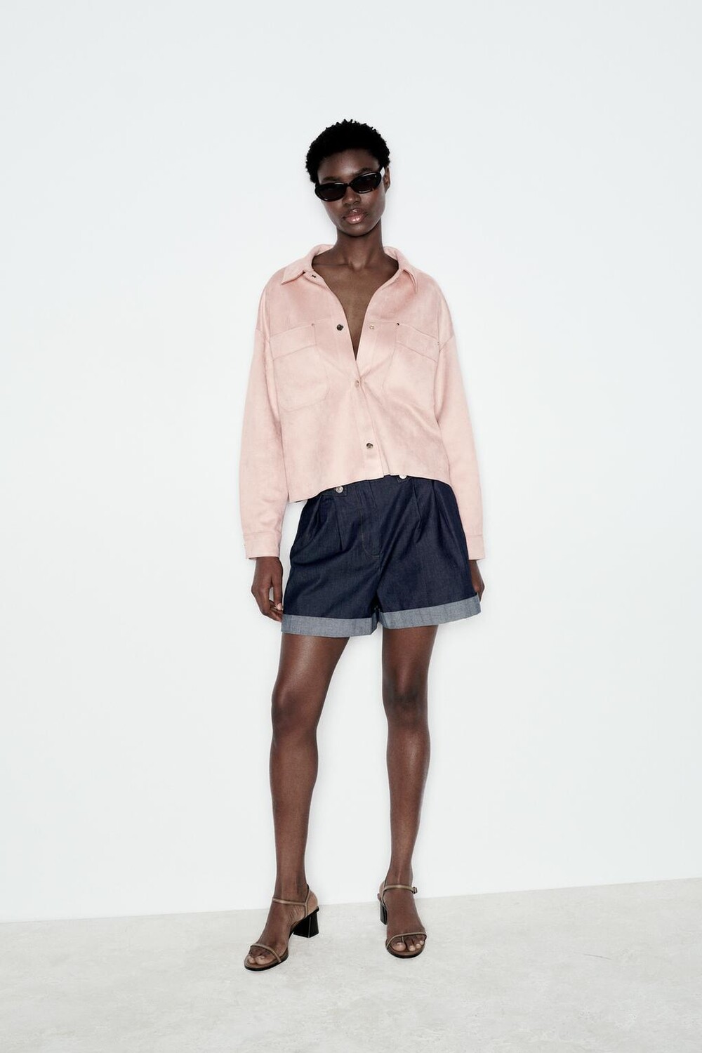 

Куртка из искусственной замши ZARA, розовый