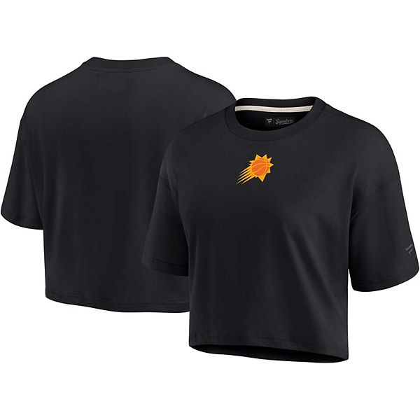 

Женская черная футболка Phoenix Suns Super Soft Boxy Cropped Fanatics Signature, Черный, Женская черная футболка Phoenix Suns Super Soft Boxy Cropped Fanatics Signature