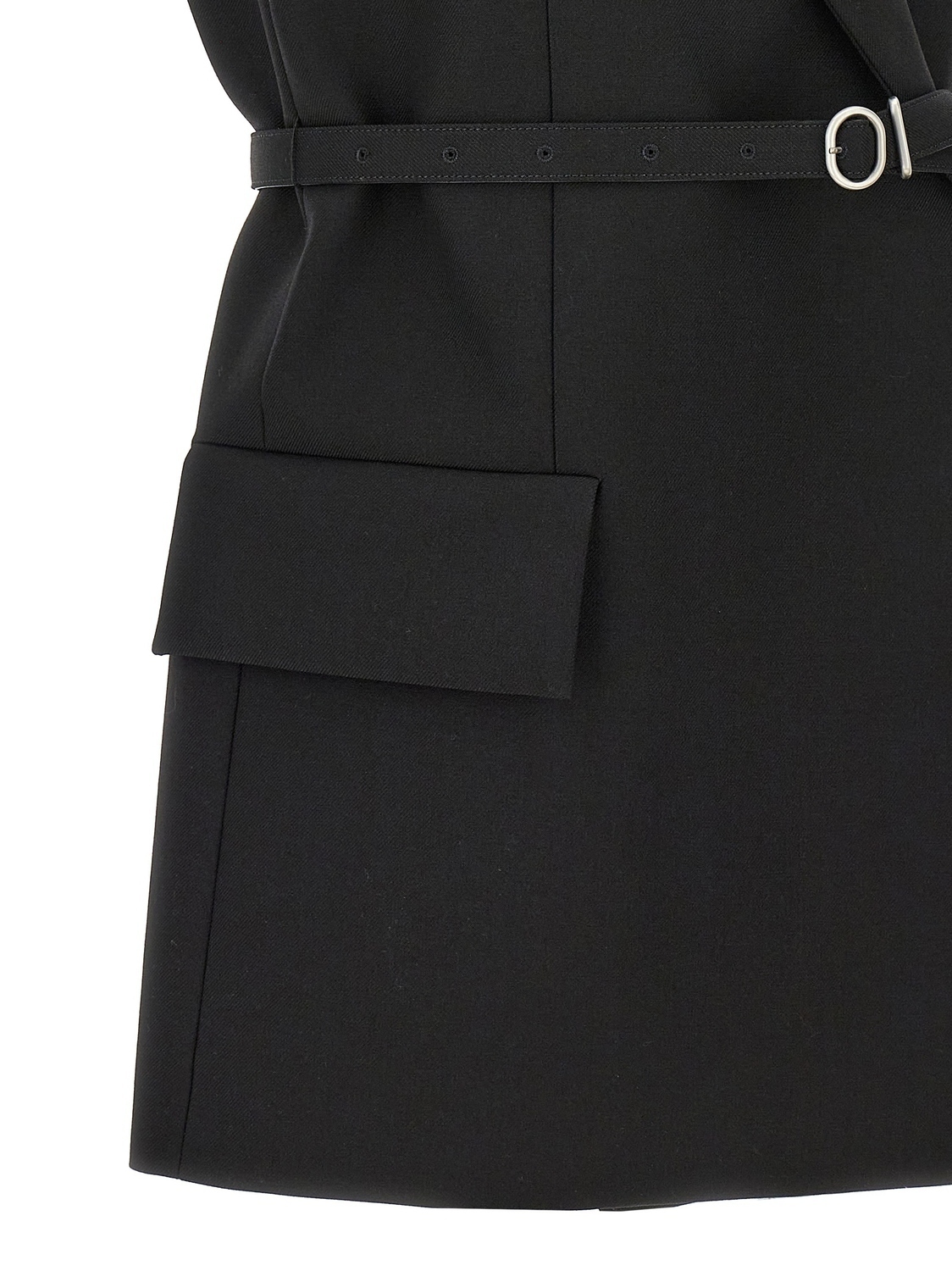 Шерстяной жилет с поясом JIL SANDER, черный — фото 4