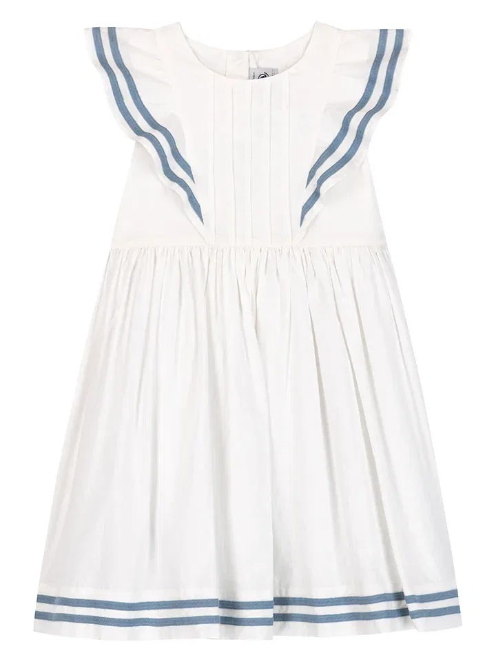 Платье хлопковое PETIT BATEAU, кремовый