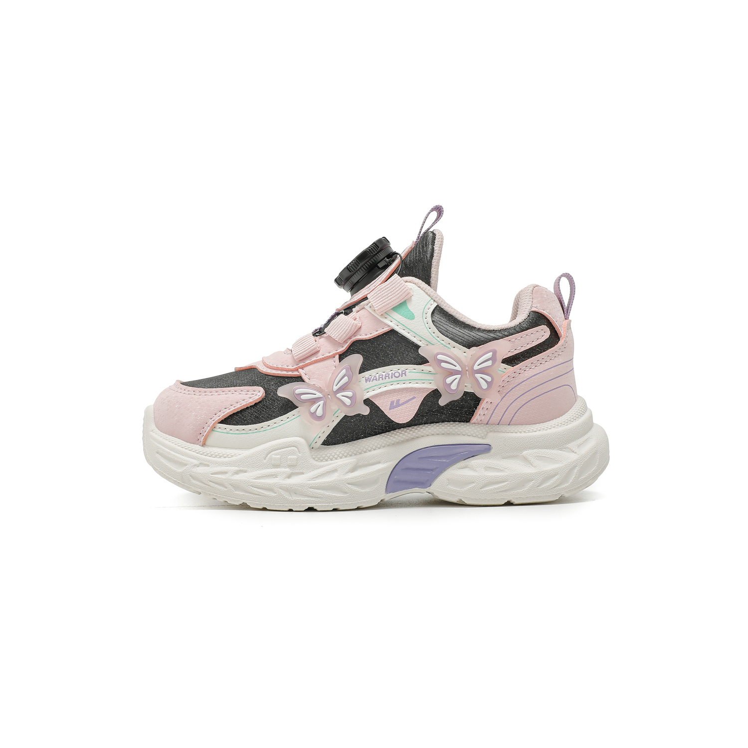 

Детские кроссовки для девочек Cushioning Abrasion Resistant Waterproof Low top WARRIOR, черный/розовый