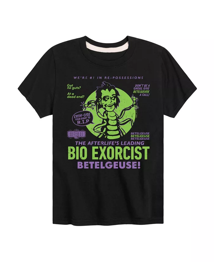 

Футболка с принтом Bio Exorcist для мальчиков старшего возраста Beetlejuice, черный