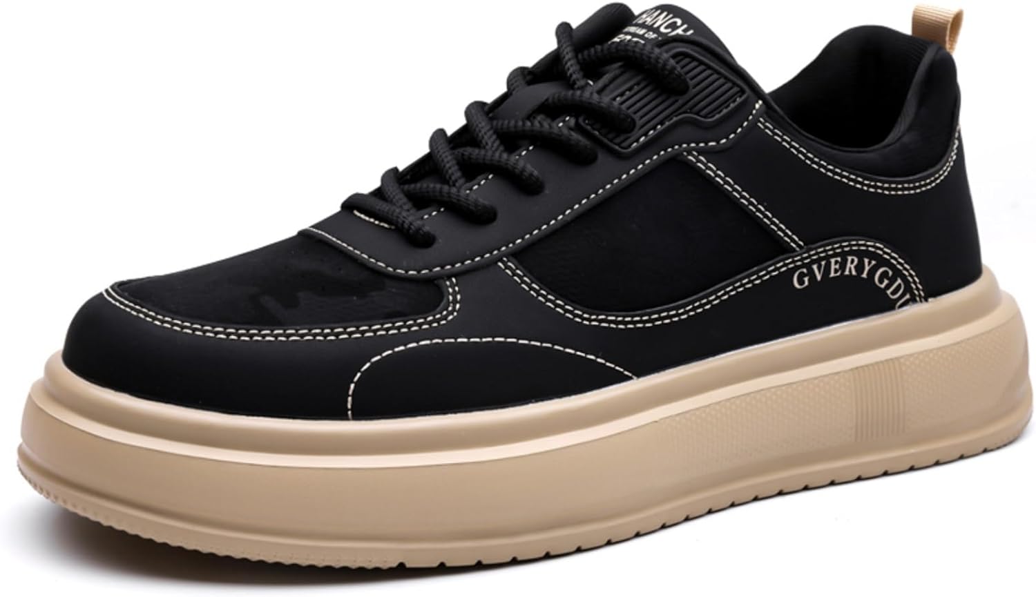 

Мужские черные ретро-кроссовки, стильные низкие туфли с толстой подошвой, удобные и для повседневной уличной одежды Aokisx