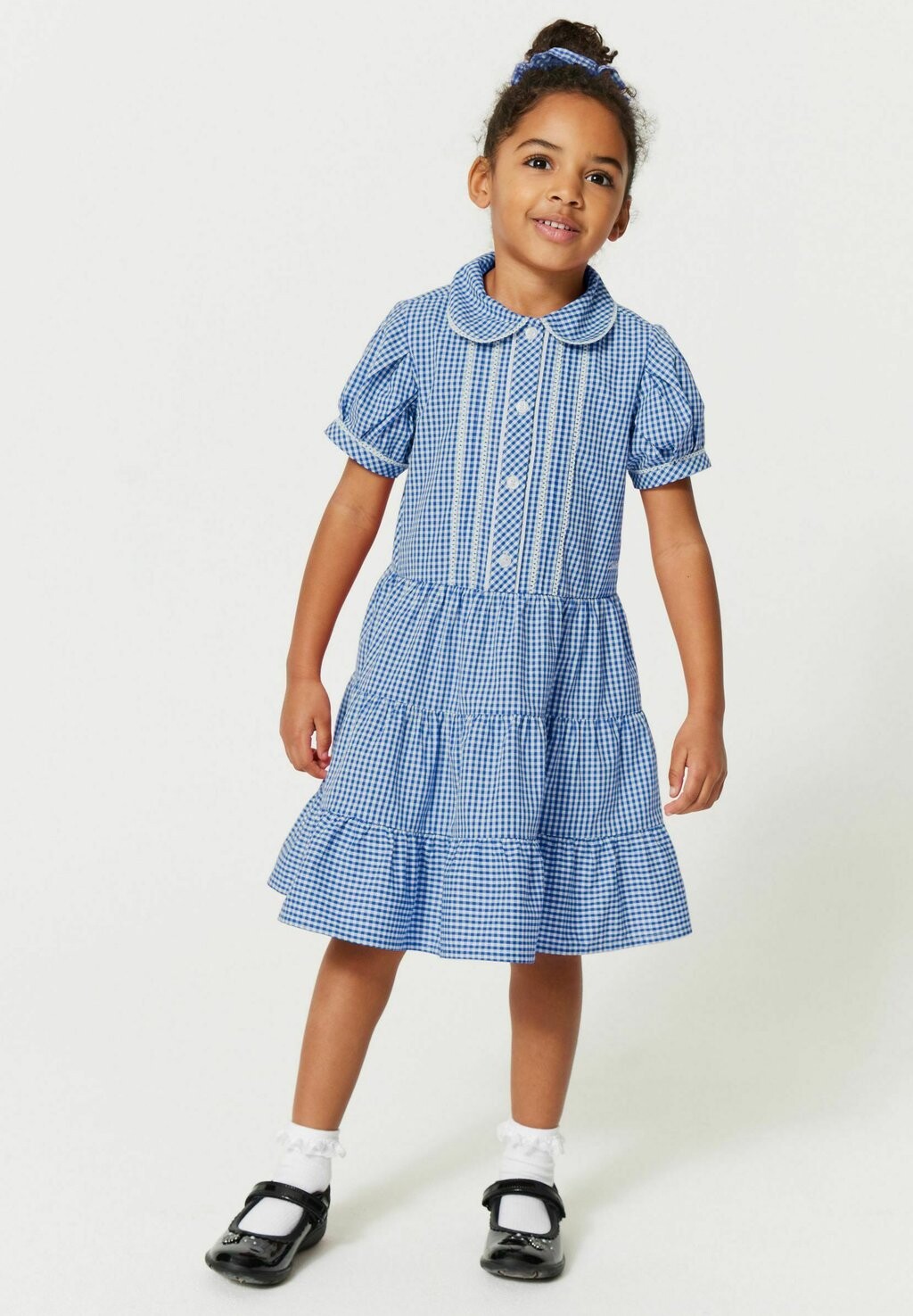 

Платье-рубашка Gingham School And Scrunchie Set Clarks, синее
