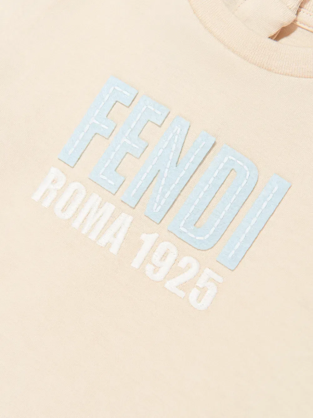 Футболка на пуговицах Fendi Kids, нейтральный — фото 4