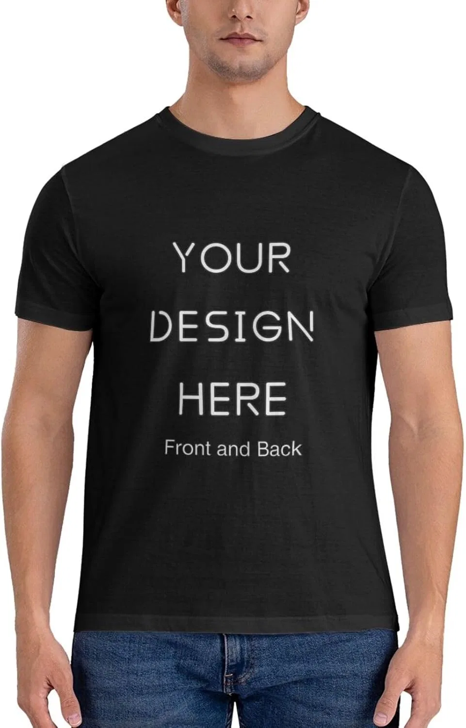 Футболка с принтом, Custom, Black