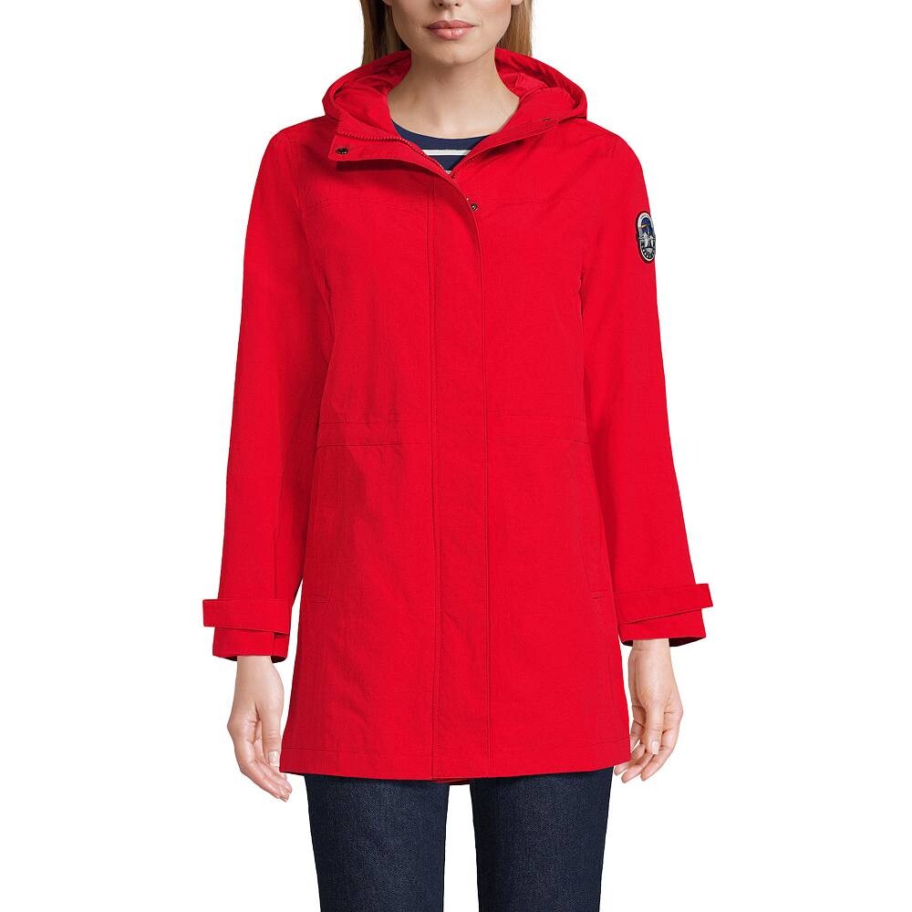 

Женский классический плащ с капюшоном Lands End Squall Lands' End, цвет Bright Cherry