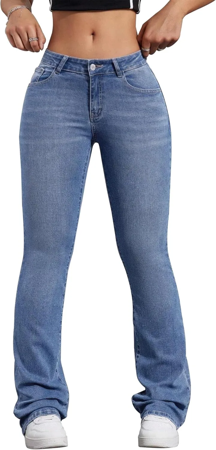 

Женские джинсы с низкой посадкой и расклешенным силуэтом bootcut Flvsun