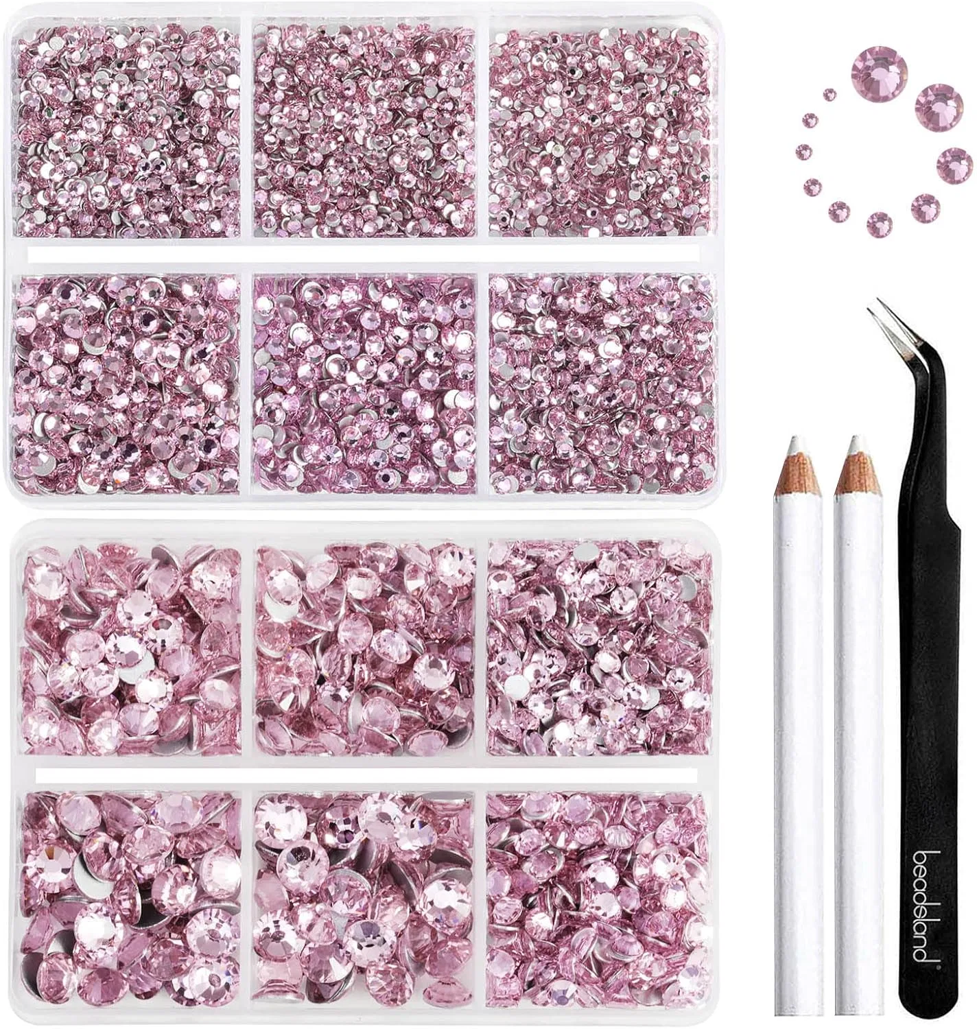 Набор розовых страз с плоским дном 8300 шт. от Beadsland Beadsland, Pink