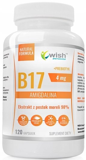 

БАД, Wish, Амигдалин + пробиотик из абрикосовых косточек, 120 капсул Wish Pharmaceutcial