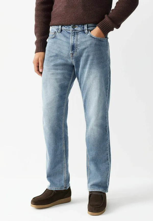 Джинсы прямого кроя из эластичной ткани стандартного размера Next, Blue Denim — фото 3