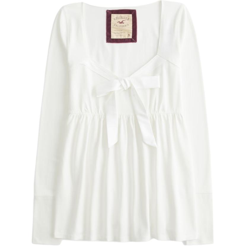 

Hollister/ Футболка женская белая с V-образным вырезом Moderate Straight Fit