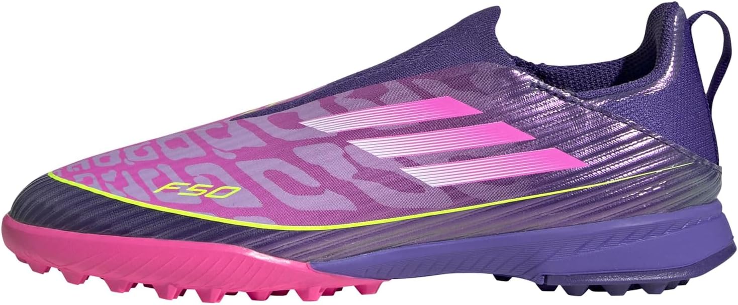 Детские кроссовки Adidas F50 League без шнурков для искусственной травы, унисекс, белый