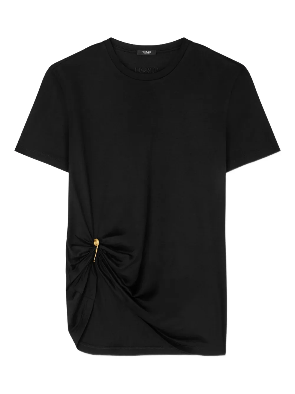

Футболка с драпировкой VERSACE, черный